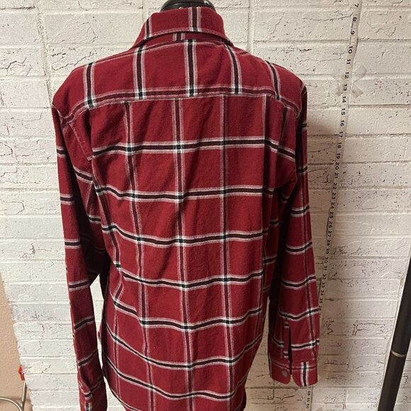 Wrangler Red Plaid Button Up Long Sleeve Shirt Cotton Medium - Picture 6 of 10